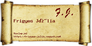 Frigyes Júlia névjegykártya