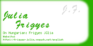 julia frigyes business card