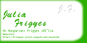 julia frigyes business card